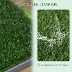 Resguardo de Treino para Cães com 2 Relvas Artificiais e Bandeja para Treino de Filhotes 67x41x3,5 cm Verde