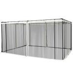 4 painéis laterais 335x207 cm para tenda de jardim com mosquiteira zíperes e anéis preto