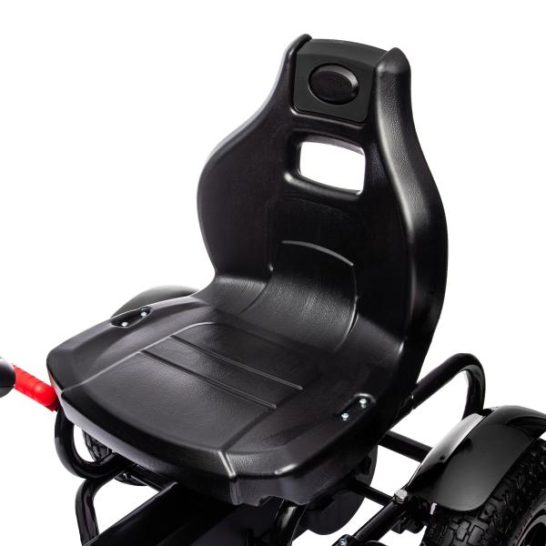 Kart a Pedais para Crianças com Assento Ajustável Pneus de Goma Travão de Mão para Crianças de 5 - 12 Anos 121x58x61 cm Branco