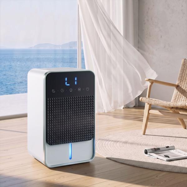 Desumidificador 0,4 L/Dia para 15 m² Depósito 1,2 L Luz RGB Temporizador 12 h Ecrã LED Preto