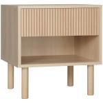 Mesa de Cabeceira com Gaveta e Prateleira Aberta Estilo Moderno para Quarto 47x47x50 cm Madeira