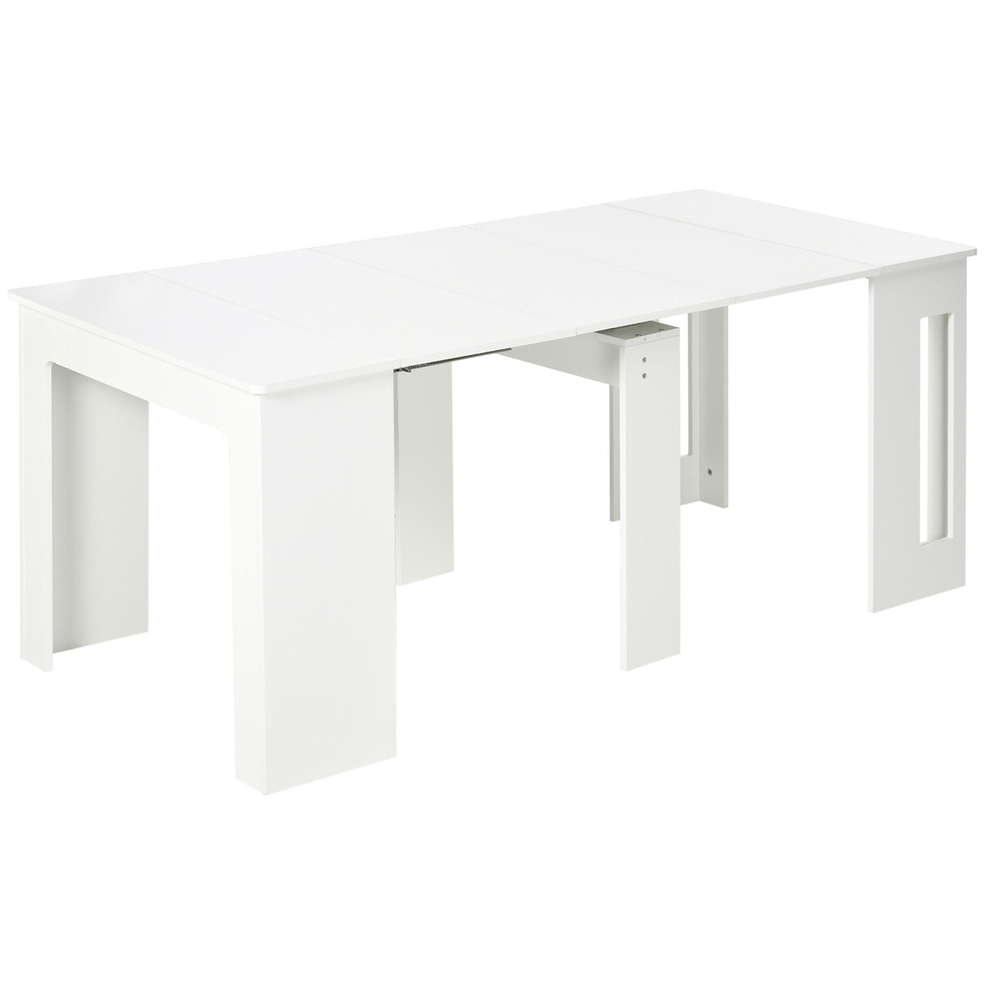 Mesa de Jantar Extensível para 4 - 6 Pessoas com Lateral Abatível Mesa Auxiliar Multifuncional 180x85x75cm Branco
