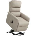 Poltrona Relax Reclinável Elétrica Poltrona Levanta Pessoas com Controlo Remoto e Bolso Lateral 66x90x96 cm Bege