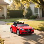 Carro Elétrico Mercedes SLC 300 12V com Controlo Remoto Faróis LED Música TF USB e Abertura da Porta 3 - 5km/h 107x62,5x44 cm Vermelho