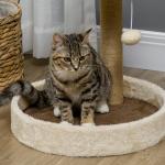 Arranhador para Gato com 2 Camas Poste de Juta Brinquedo Pendurado Ø41x44 cm Marrom