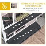 Coelheira de Madeira Exterior de 2 Níveis Gaiola para 1 - 2 Coelhos com Telhado com Abertura Comedouro Bandejas Removíveis Rampa e Portas com Fechadura 122x50x101cm Cor Areia