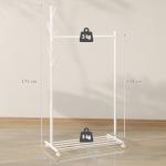 Charriot com Rodas 5 Ganchos Barra para Pendurar e Prateleira Inferior 86x43x171 cm Branco