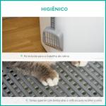 Caixa de Areia para Gatos com Pá Sanita para Animais de Estimação com 2 Portas 44x55x39 cm Branco e Cinza