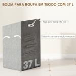Armário para Roupa de Bambu Móvel Auxiliar para Casa de Banho 40x30x95 cm com 2 Prateleiras Abertas Cesto Amovível Madeira