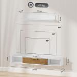 Móvel de TV Sala de Estar com Prateleira de Parede Armário Orifícios para Cabos para Televisão de Parede 120x24x16 cm Branco