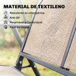 Baloiço de Jardim Exterior de 3 Lugares com Toldo Reclinável Assento Respirável e Estrutura de Aço 175x118x159 cm Bege