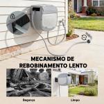 Carretel de Mangueira para Jardim 20+1,9 m com Bico de 2 Modos Bloqueio Automático e Retracção Suporte Orientável 180° Cinza
