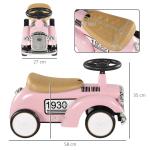 Carro Andador para Bebé de 12 a 36 Meses com Buzina Compartimento de Armazenamento e Volante 58x27x35 cm Rosa
