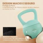 Kettlebell de 6 kg Pesa Russa Preenchida de Areia Metálica e Alça Antiderrapante para Treino em Casa Ginásio 19x19x28 cm Verde