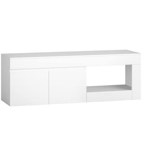 Móvel de TV com 2 Portas Prateleira Aberta Móvel de TV Televisóres de 60 Polegadas 140x40x48 cm Branco