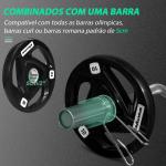 Conjunto de 2 Discos de Pesos Olimpicos 10kg Ferro Fundido Placas de Peso com Orifício de 5cm Ø32x4cm Preto