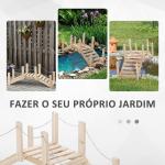 Ponte de Jardim de Madeira com Corrimãos de Correntes Metálicas Ponte Decorativa para Lagoa para 100x32x48 cm Madeira