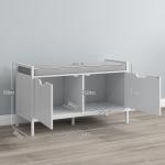 Banco Sapateira para Entrada com Assento Almofadado Amovível para 4 Pares de Sapatos 84x35x50 cm Branco