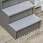 Escada para Animais de Estimação de 4 Degraus Escada para Cães e Gatos com Tapetes Antideslizantes Removíveis 40x59x54,2 cm Cinza