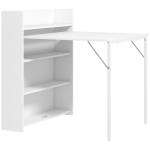 Mesa Dobrável de Jantar Mesa de Cozinha com Folha Abatível 4 Compartimentos Até 3 Pessoas 78,5x91x93 cm Branco