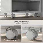 Móvel para Impressora com Rodas Suporte para Impressora com Compartimentos Abertos para Escritório Estúdio 40x30x36 cm Branco