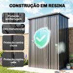 Abrigo de Jardim 1,34m² 161,5x94,5x196 cm Abrigo de Exterior de Aço Galvanizado com Porta e Fechadura Preto