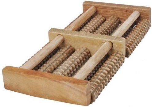 Massajador de Pés em Rolos Tradicionais de Madeira