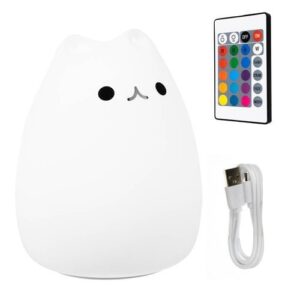Candeeiro LED Luz Presença Nocturna Gatinho p/ Cabeceira