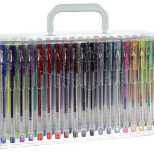 Estojo Organizador c/ 140x Canetas de Tinta Gel Multi-Cores - MALATEC