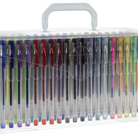 Estojo Organizador c/ 140x Canetas de Tinta Gel Multi-Cores - MALATEC