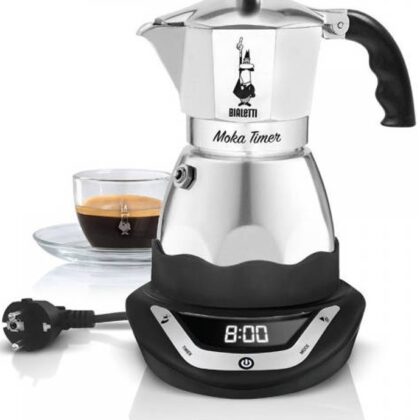Cafeteira Italiana Easy Timer 6 (Preto/Inox) - BIALETTI