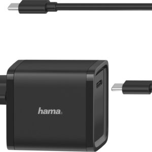 Carregador USB-C 45W + Cabo USB-C 2mts (Preto) - HAMA