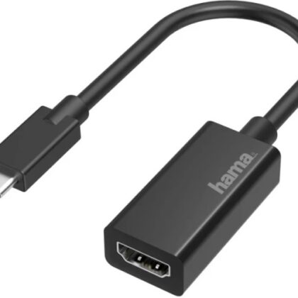 Adaptador de Vídeo USB-C Macho - HDMI Fêmea (Preto) - HAMA