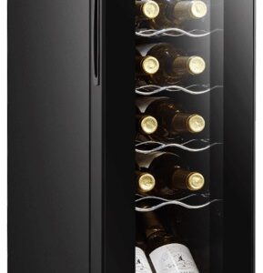 Garrafeira 12 Garrafas Bolero GrandSommelier 1250 CoolCrystal Compressor (Preto) - CECOTEC