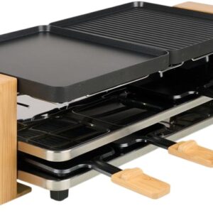 Grelhador El?trico Raclette Pure 8 1300W (Preto/Madeira) - PRINCESS
