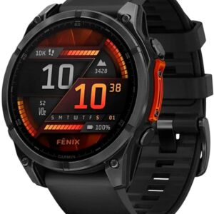 Smartwatch Fenix 8 47mm Amoled Silicone Cinzento Ardósia c/ Bracelete Preta em Silicone - GARMIN