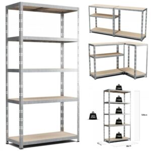 Estante/Rack Robusta e Versátil (180 x 90 x 40 cm) c/ 5 Plateleiras Capacidade Carga até 175Kg
