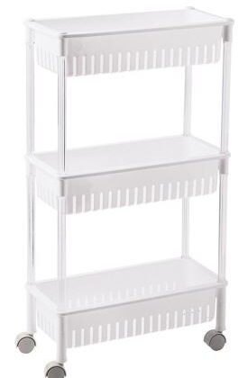 Estante/Rack Amovível 3 Níveis c/ Rodas (42 x 26 x 80cm)