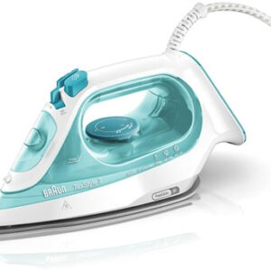 Ferro de Engomar a Vapor TexStyle 3 SI 3041 GR Base de cerâmica 2350W (Turquesa, Branco) - BRAUN