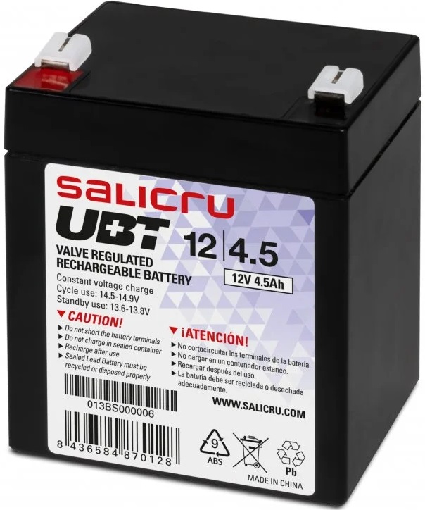 Bateria Chumbo 12V 4,5Ah (VRLA) - SALICRU