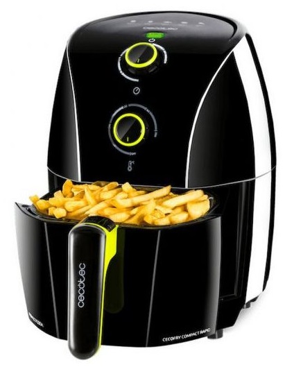 Fritadeira Eléctrica Compacta Preto (1,5L) Cecofry Compact Rapid - CECOTEC