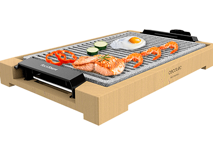 Grelhador Tasty&Grill 2000 Bamboo LineStone 2000W (Preto) - CECOTEC