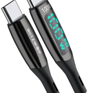 Cabo USB-C Macho - USB-C Macho Preto (90cm) - BLITZWOLF