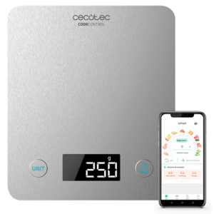 Balan?a de Cozinha Cook Control 10000 c/ Bluetooth (Prateado) - CECOTEC
