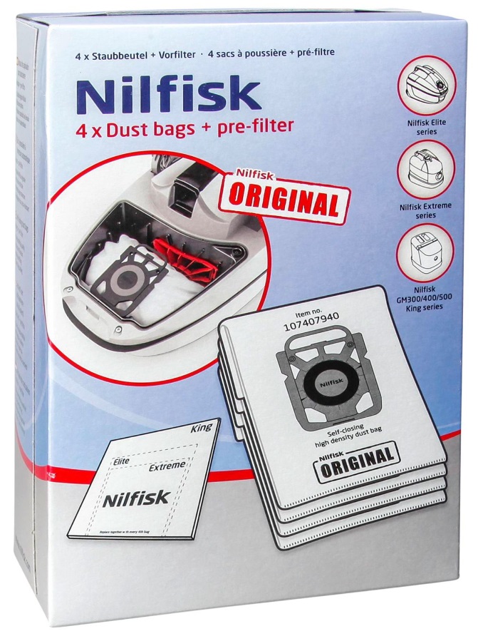 Pack 4x Sacos de Aspirador Elite/Extreme - NILFISK