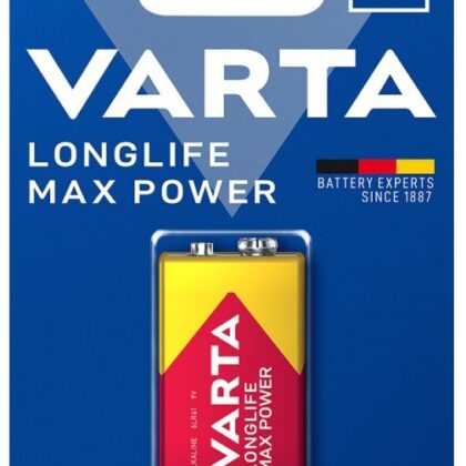 Pilha Alcalina LongLife Max Power 6LR61 9V - VARTA