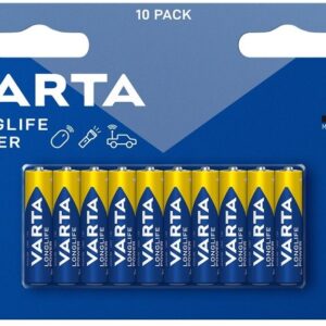 Blister 10x Pilhas Alcalinas LongLife Power AAA 1,5V - VARTA