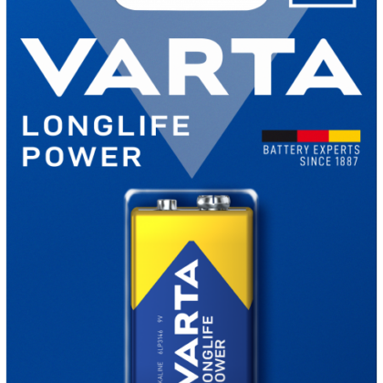 Pilha Alcalina LongLife Power 4922 9V 6LR61 - VARTA
