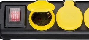 Extens?o Quintupla 3x 1,5mm c/ Protec??o de Mola IP44 + Interruptor (3 mts) - GOOBAY