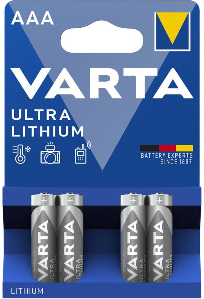 Blister 4x Pilhas Ultra Lithium AAA 1,5V - VARTA